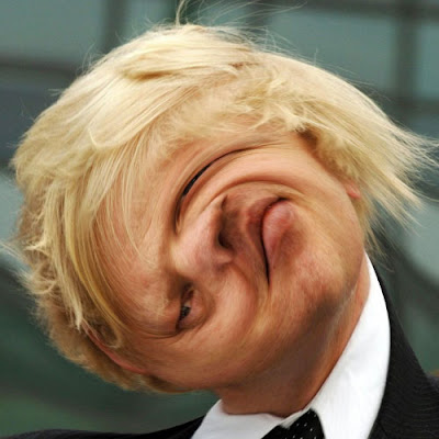 Funny picture of the mayor of London Boris Johnson's face  