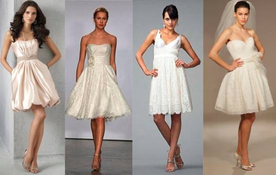 Short wedding dresses are more suitable for petite brides as it flatters her