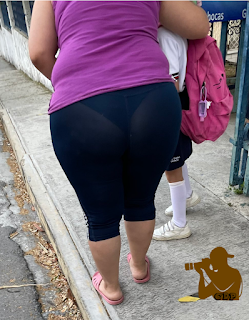 Señora cola redonda leggins transparentes