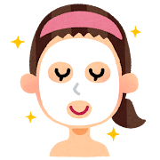 フェイスパックをしている女性のイラスト（美容）