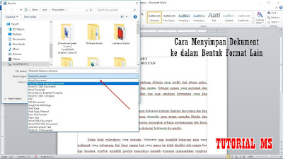 Cara Menyimpan Dokument ke dalam Bentuk Format Lain