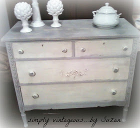 Shabby, Dresser, White, Gray, Appliques, distressing