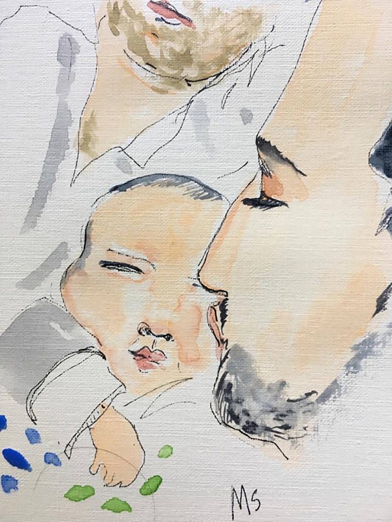 Juan Yarur y su hija de 3 meses