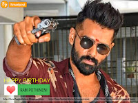 ram pothineni happy birthday photo, man in action with revolver [no 1 dilwala hero]