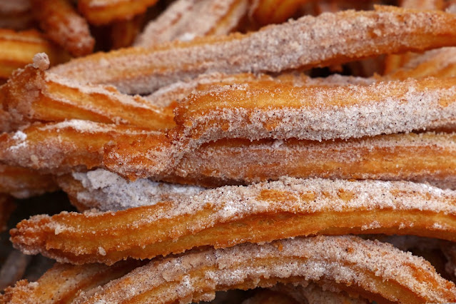Spanish churros covered in sugar.