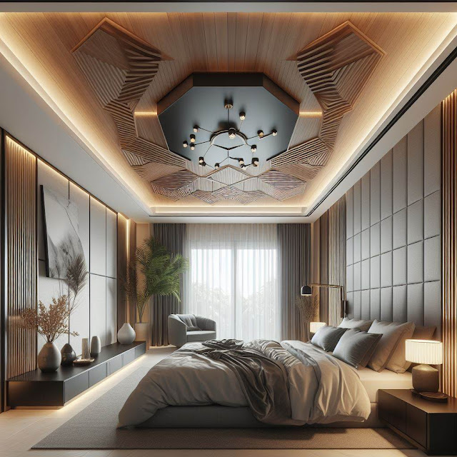 desain plafon kamar tidur modern