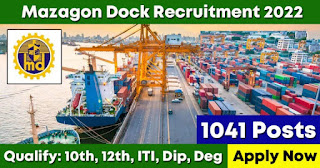 1041 Posts - Mazagon Dock Shipbuilders Limited - Mazagon Dock Recruitment 2022 - Last Date 30 September at Govt Exam Update