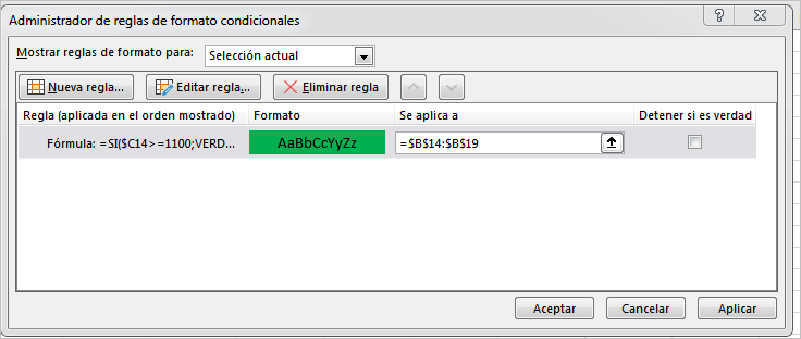 formato condicional con varias condiciones en excel