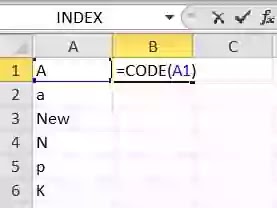 CODE Function in excel in hindi