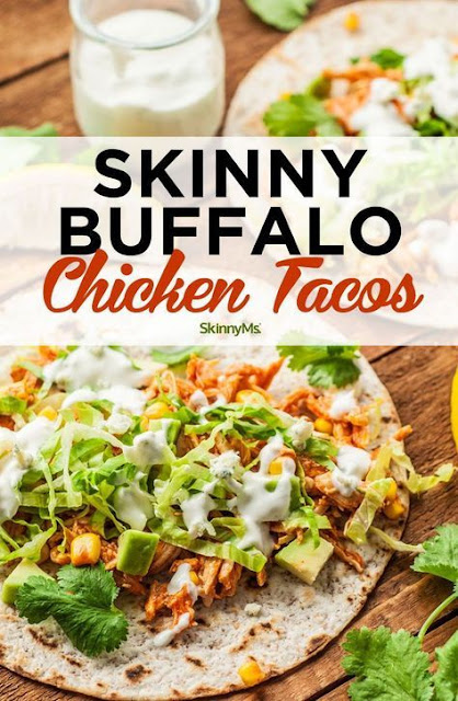 Skinny Buffalo Chicken Tacos|Healthy Dinner Recipes