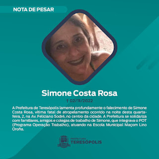 Nota de Pesar - Simone Costa Rosa