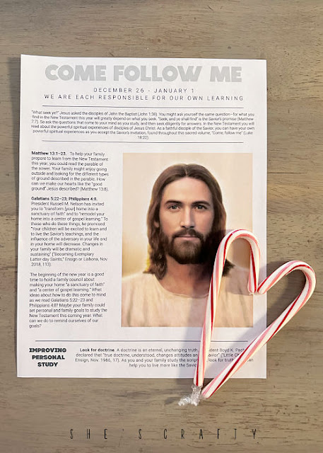 Come Follow Me Dec 26 Printable with candy canes