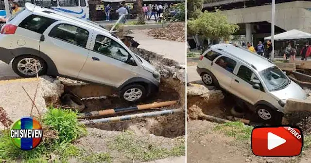 Un Hueco Revolucionario se tragó una camioneta en la UD3 de Caricuao