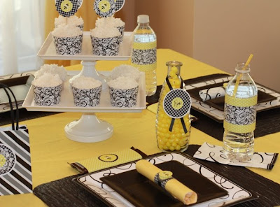 Black Baby Shower Decorations on Design Dazzle Yellow Black And White Parties