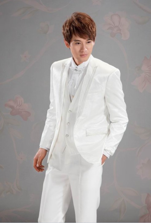 Model Desain Baju Jas Pengantin Pria Warna Putih Terbaik