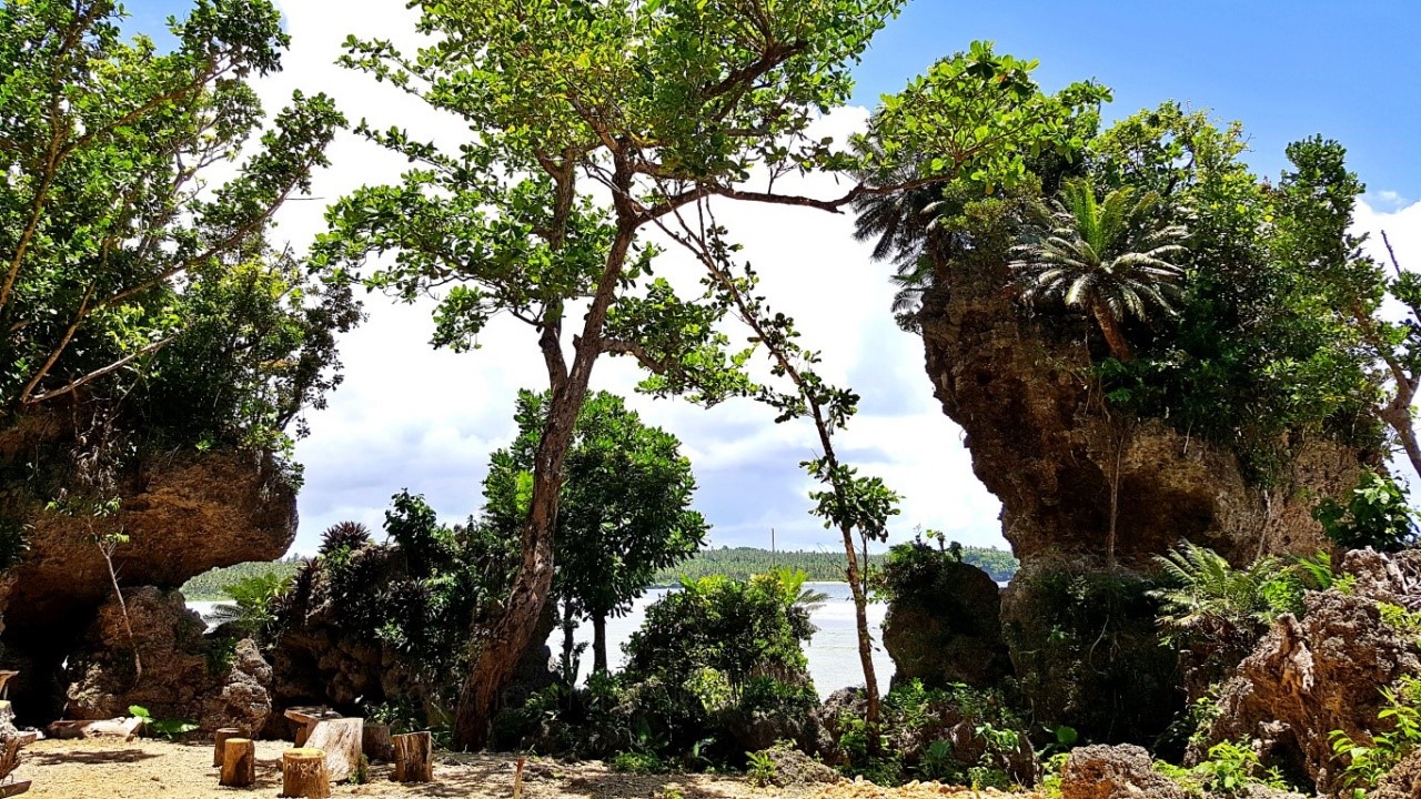 the cave-like picnic areas with a view of the sea at Canhugas Nature Park in Hernani Eastern Samar