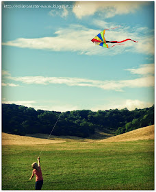 Traditional toys, flying a kite