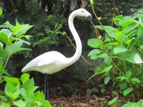 white flamingo ornament