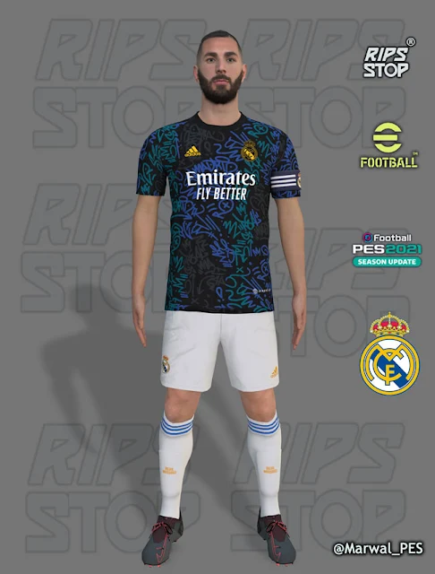 Real Madrid 2021-22 Pre-Match Kits For eFootball PES 2021