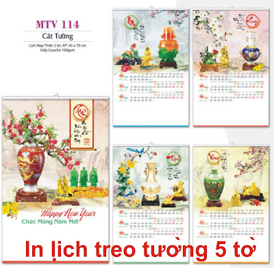 in lịch nẹp thiếc 5 tờ