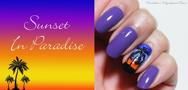 Tropical sunset nail design  