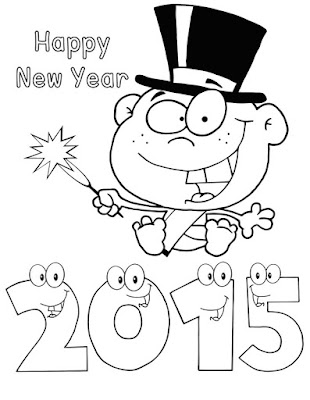 Coloring Happy New Year Clipart Collection For Kids In 2018