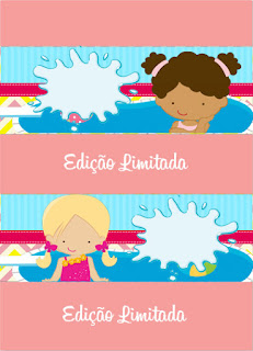Girls at the Pool, Free Printable  Labels.