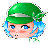 A pixelated head art piece I did of my Gaiaonline avi from 2012. On my account Die Fishy Die.