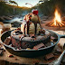 Campfire Gooey Chocolate Skillet Cake Sundae