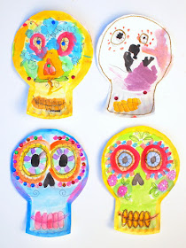 Paper Plate Dia De Los Muertos Skulls- Beautiful and easy craft to celebrate this holiday