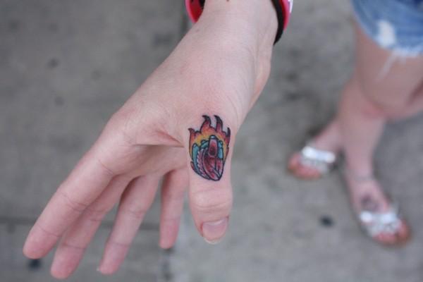 anatomical heart tattoo traditional