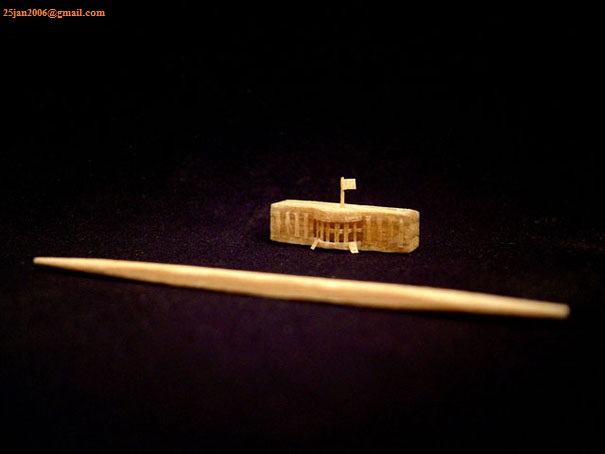 Tiny Sculptures Made From A Single Toothpick 6