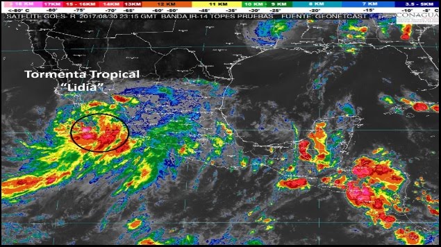 Se prevén tormentas torrenciales con valores mayores a 250 mm en Baja California Sur y el Occidente de Jalisco