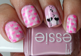 Very Cute hearts Nail art design.