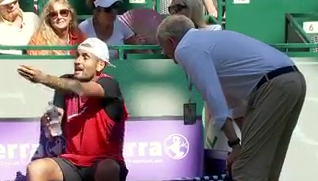 Nick Kyrgios argues with umpire at Terra Wortmann Open, 6/16/2022