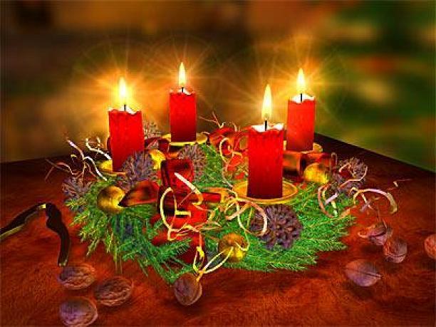 Christmas glowing advent wreath