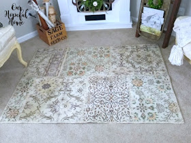 overdyed farmhouse Ela patchwork rug living room fall decor