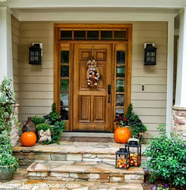 front door furniture images Fall Front Porch Decorating | 612 x 625