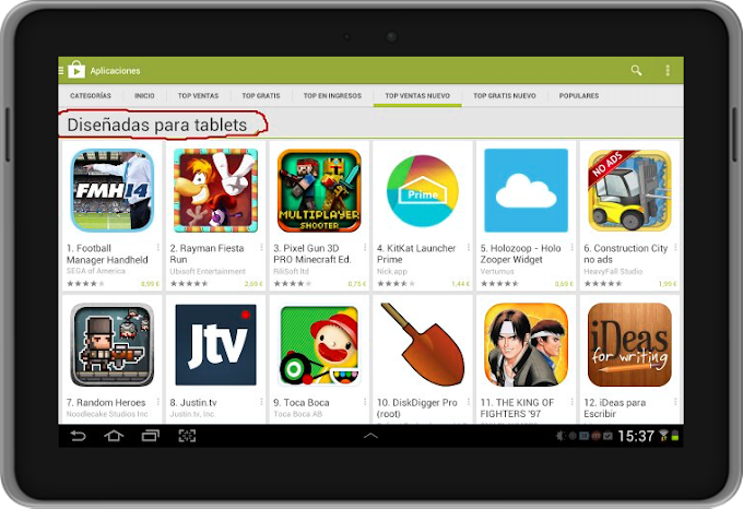 Google por fin añade la sección " Diseñado para Tablet " en la tienda Play Store