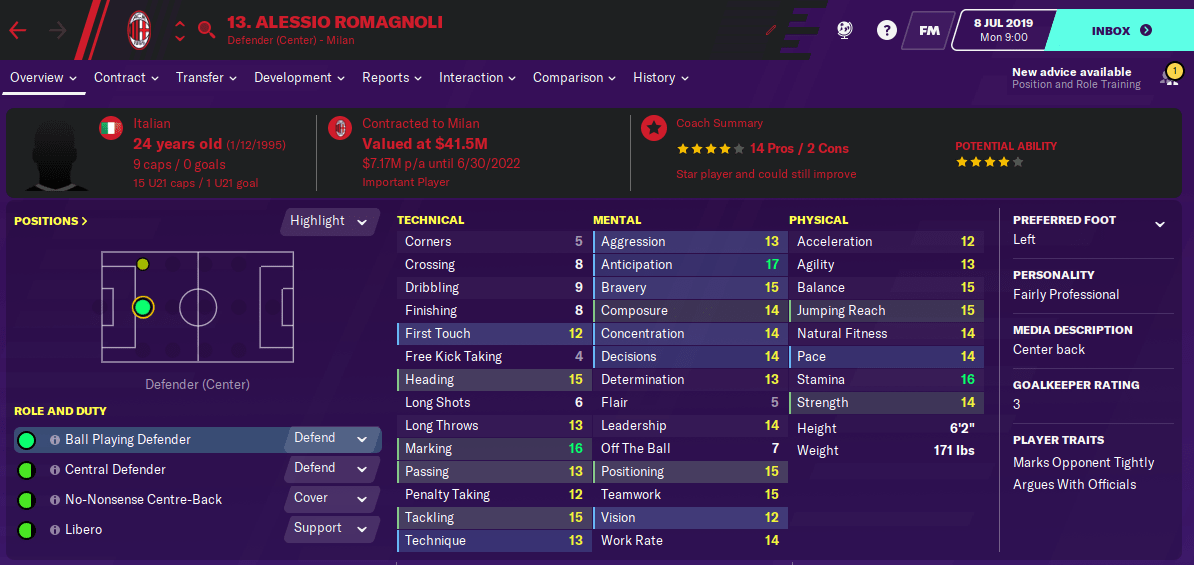 FM20 Alessio Romagnoli