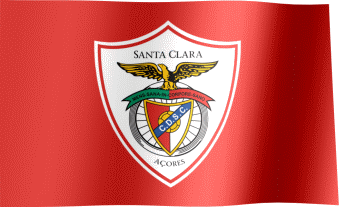 The waving fan flag of C.D. Santa Clara with the logo (Animated GIF)