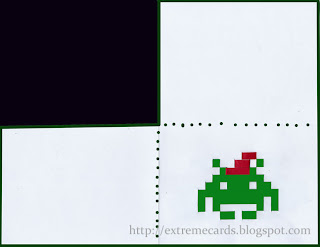 woven space invader Christmas card