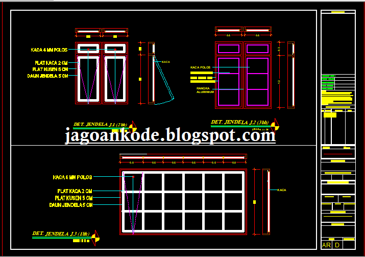  Detail  Jendela  Gambar Kerja Autocad Filetype Dwg  Jagoan Kode