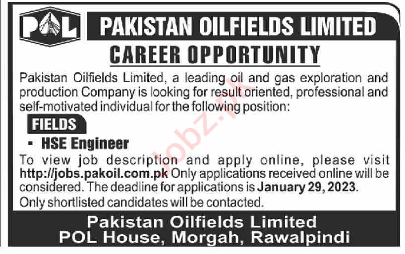 Latest Pakistan Oilfields Ltd Engineering Posts Rawalpindi 2023