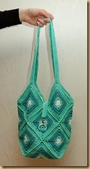 green crochet bag