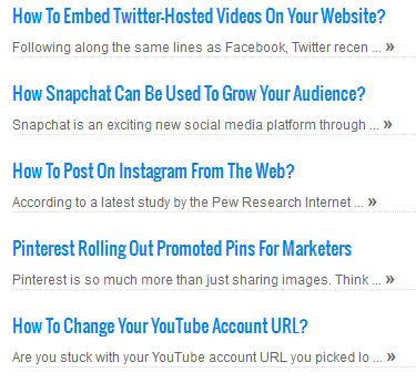 recent posts with post summaries