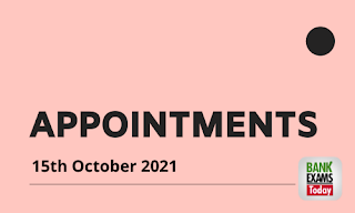 Appointments on 15th Oct 2021