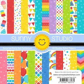 Sunny Studio Stamps: Surprise Party 6x6 Double-Sided Patterned Paper Pack - 24 Sheets