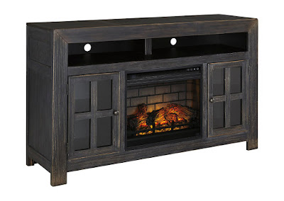 TV stand with fireplace insert