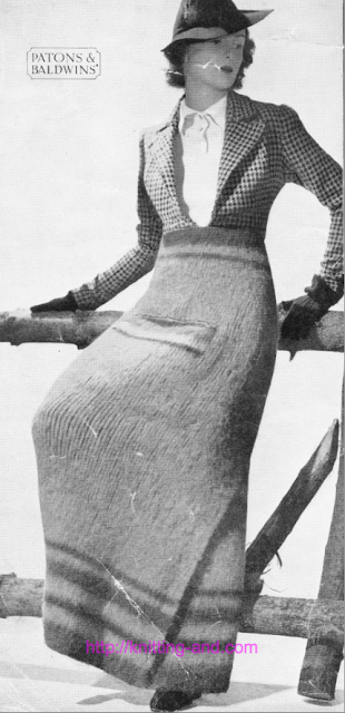 The Vintage Pattern Files: Free 1930's Knitting Pattern - Grampian Rug Skirt